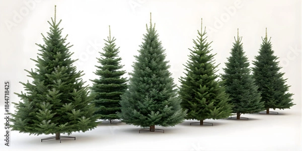 Obraz Decoration-Optional Christmas Pine Trees with Clean Branches
