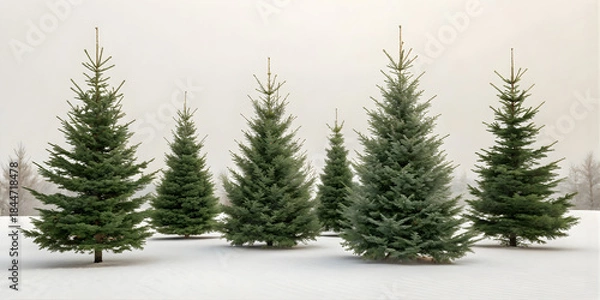 Obraz Versatile Christmas Tree Set with Subtle or Removable Decorations