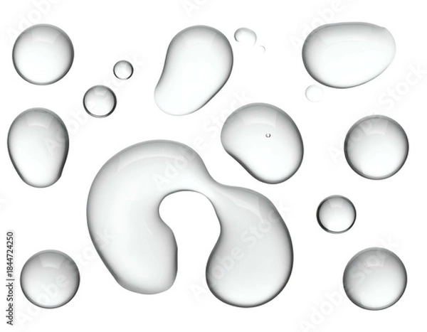 Obraz Translucent, glistening droplets on black background