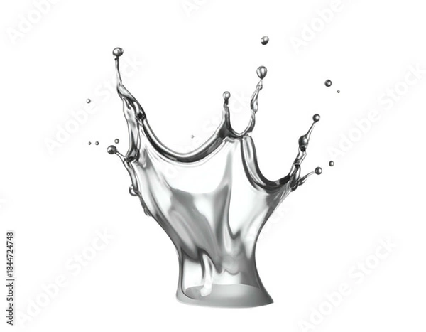 Obraz Liquid metal splash with droplets