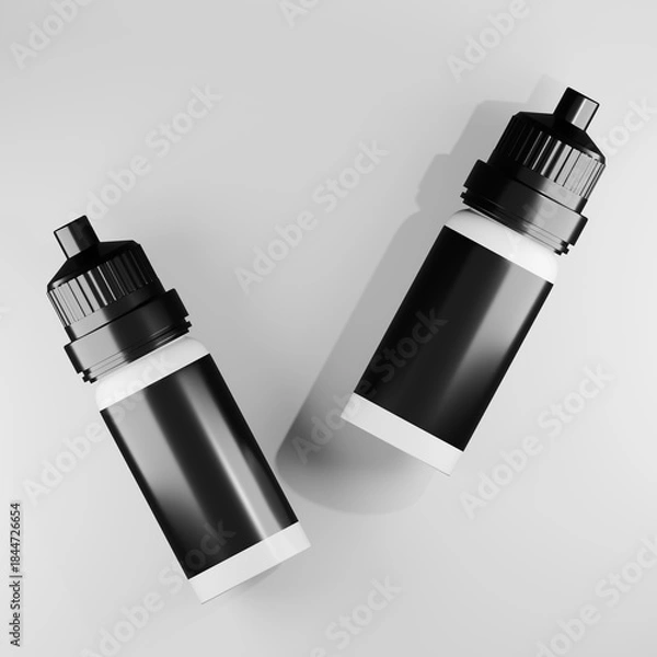Obraz Top View E-Liquid/Dropper Bottle Mockup Set