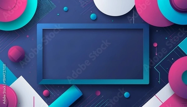 Fototapeta Digital Tablet with Colorful Design Elements.