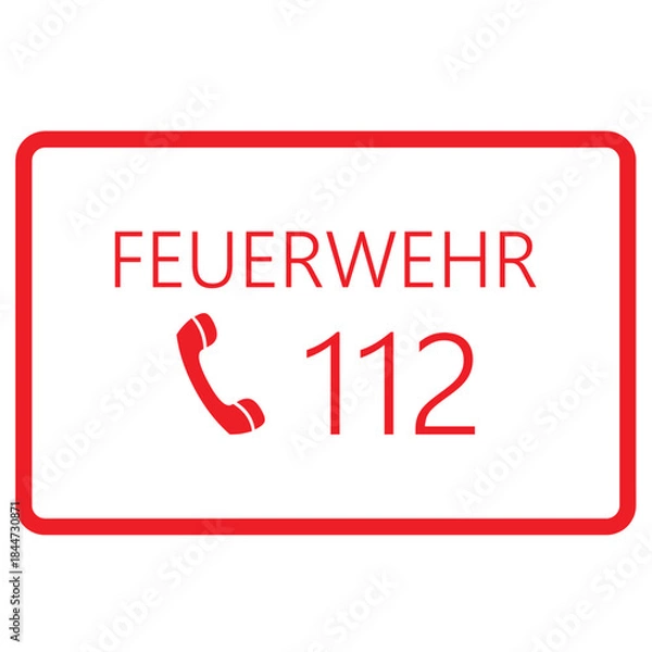 Obraz Fire department (Feuerwehr) vector icon