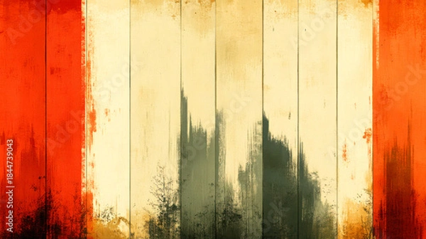 Obraz Rustic boho uneven stripe pattern