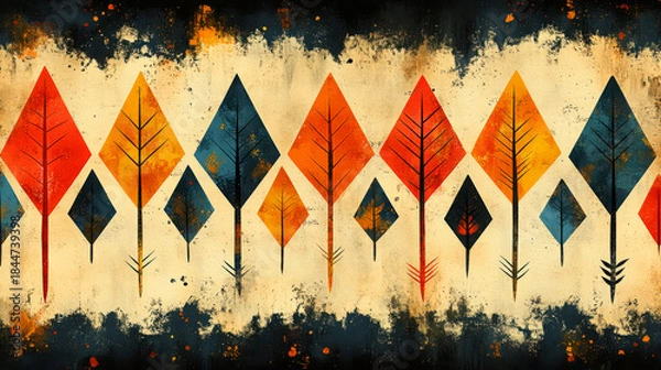 Obraz Hand-drawn tribal arrow pattern design