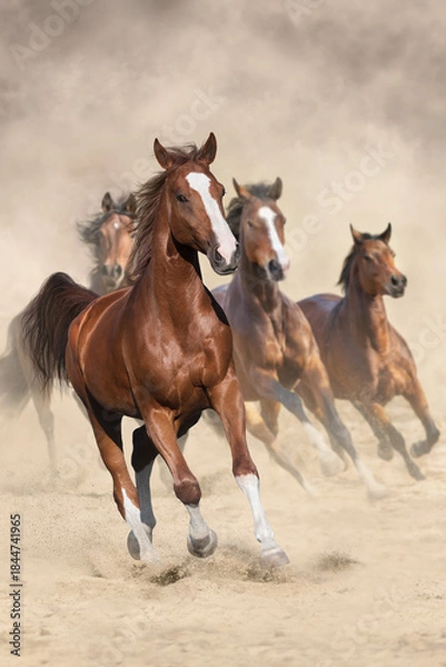 Obraz Horses run free in desert