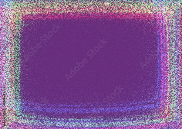 Obraz Glitch Photocopy-Effect Illustration of a Retro TV in Monochrome Halftone Style