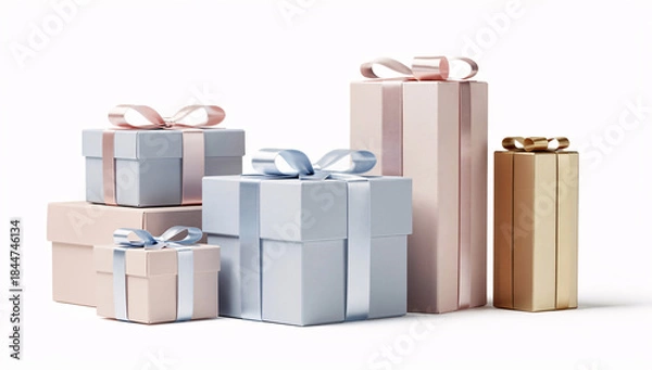 Obraz Gift boxes isolated on white. Christmas