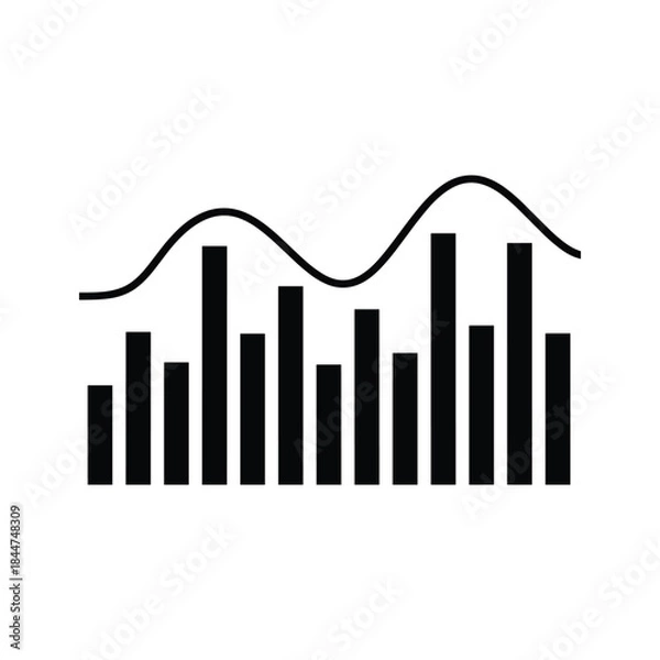 Fototapeta Data visualization graph with bars and line