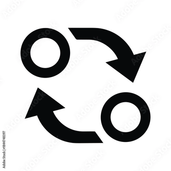 Obraz Simple black arrows forming a circular motion on white background