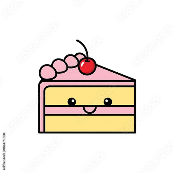 Obraz Happy Cake Slice Icon.