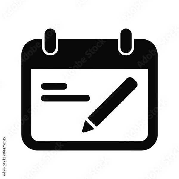 Obraz Calendar icon with pencil symbolizing scheduling and planning