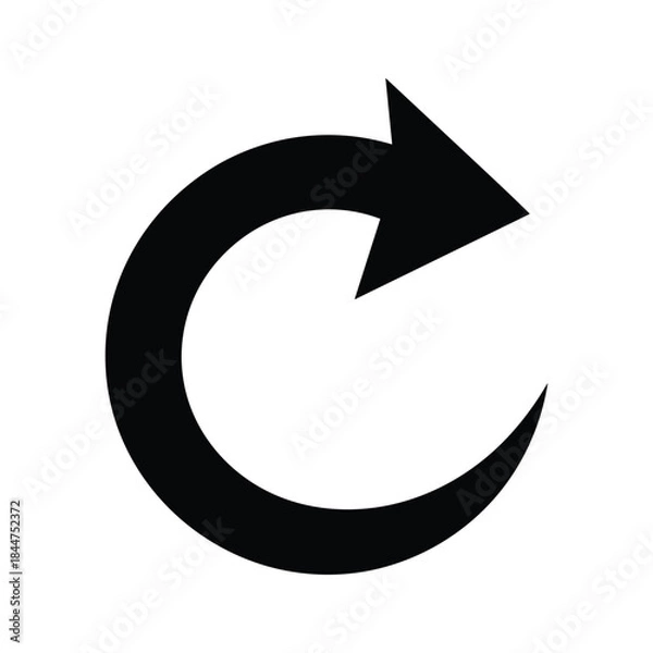 Obraz Black arrow symbolizing rotation and direction