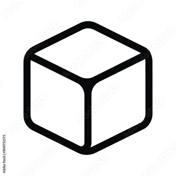 Obraz Simple 3d cube icon on white background