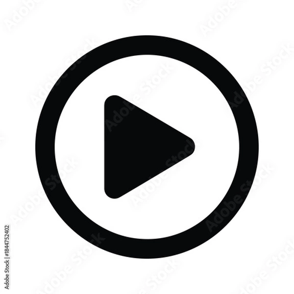 Obraz Play button icon on white background