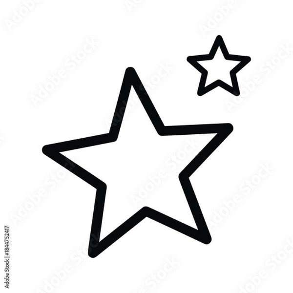 Obraz Simple black star illustration on white background