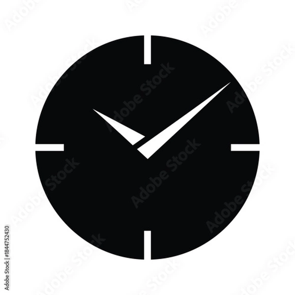 Obraz Simple black clock face showing time