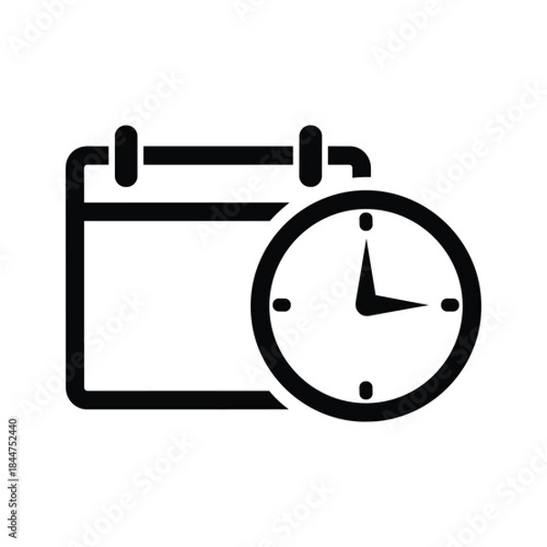 Obraz Calendar with clock icon representing time management