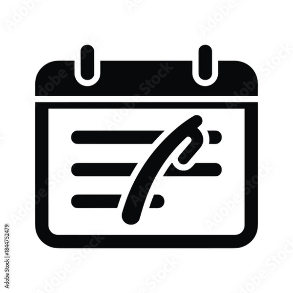Obraz Calendar icon with checkmark indicating event confirmation
