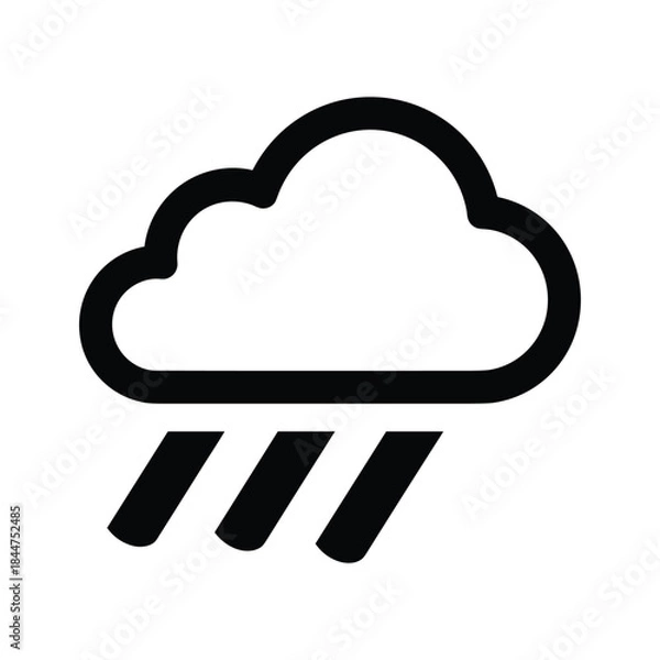 Obraz Cloud with rain icon symbol
