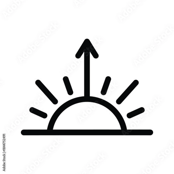 Obraz Simple sun rise icon with arrow