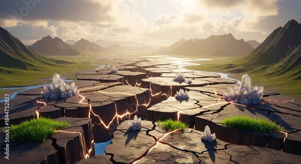 Obraz sunset in the mountains