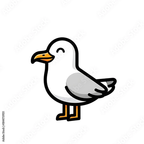 Obraz Cute Cartoon Seagull. (1)