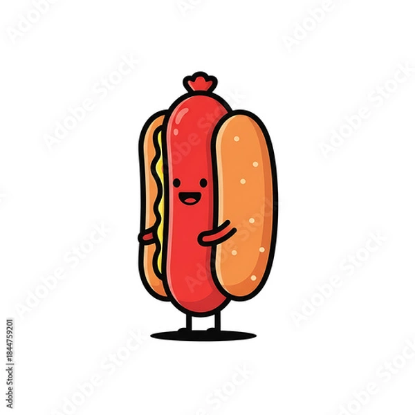 Obraz Hotdog Cartoon Character. (2)