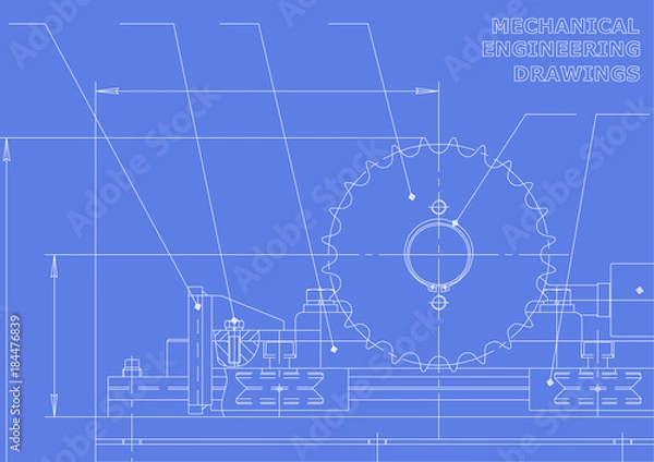 Obraz Mechanical engineering drawings. Vector Drawing