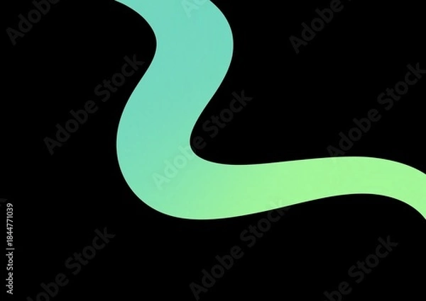 Obraz Abstract gradient curve on black background 