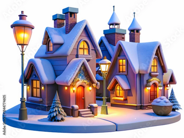 Fototapeta a small house with a light on top