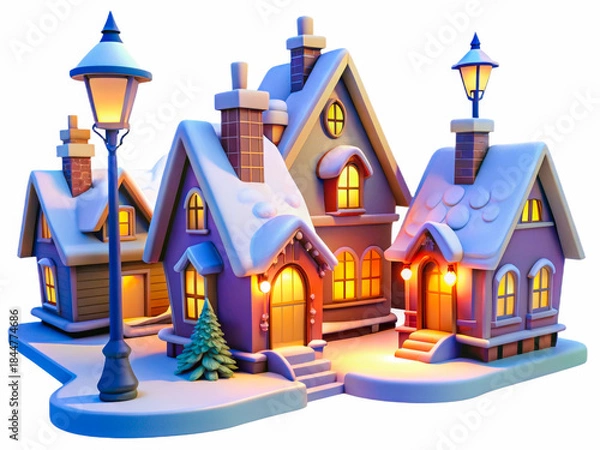 Fototapeta a small house with a light on top