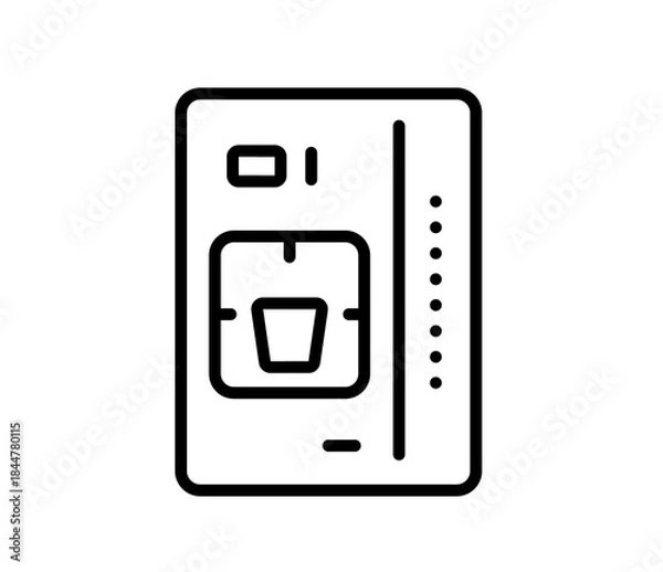 Obraz Coffee maker, vending machine icon, vector flat black outline illustration