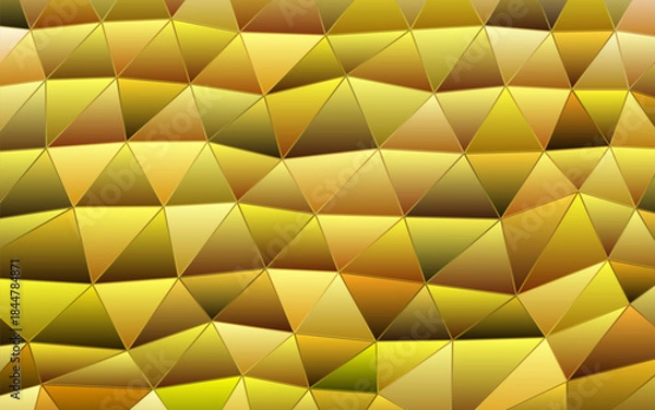 Fototapeta abstract vector geometric triangle background - yellow and brown