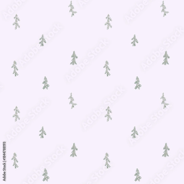 Obraz Fir tree branch seamless pattern