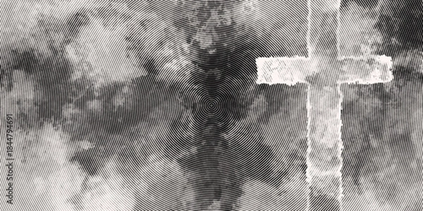 Obraz halftone pattern - rough cross on blotchy backdrop