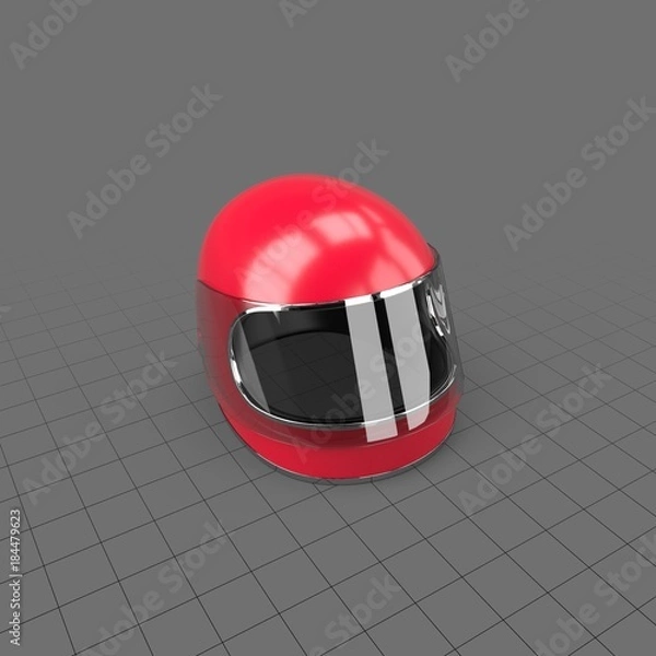 Fototapeta Red motorcycle helmet