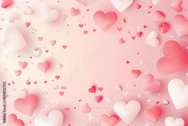 Obraz ピンクのハート背景
