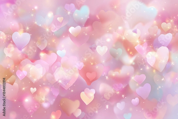 Obraz ハート模様のピンク背景