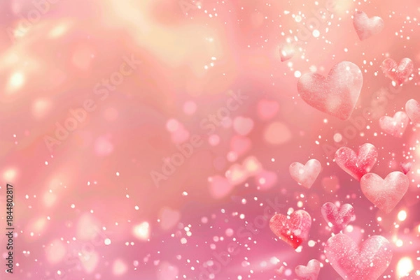 Obraz キラキラ輝くハート背景