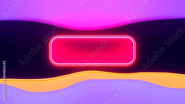 Fototapeta abstract frame box flow design neon 3d wave button