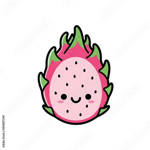 Fototapeta Cute Dragon Fruit Icon. (2)