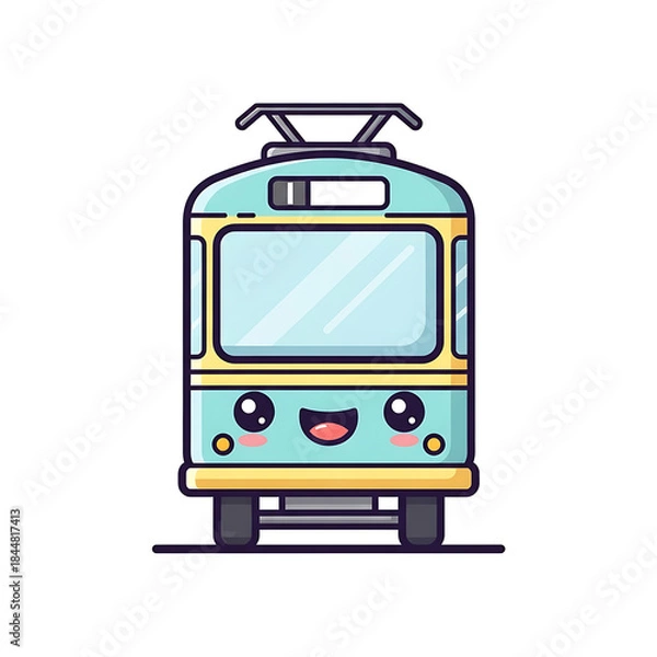 Fototapeta Cute Train Cartoon. (13)