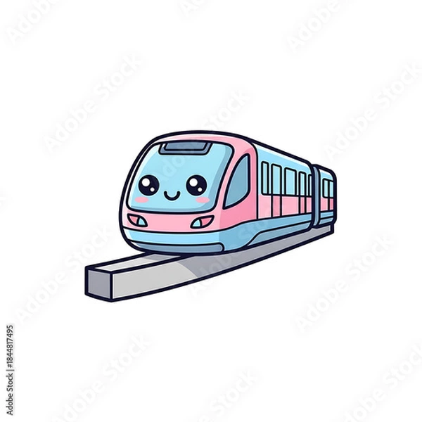 Fototapeta Cute Train Cartoon. (14)