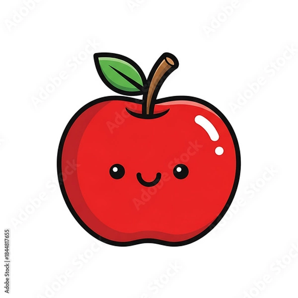 Fototapeta Cute Apple Illustration. (2)