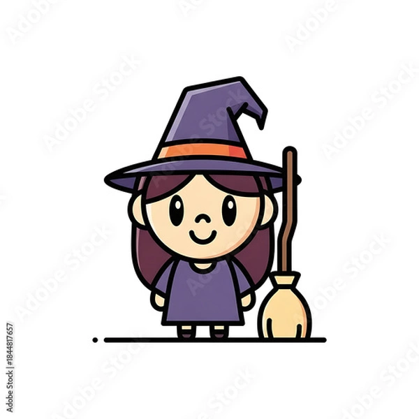 Fototapeta Cartoon witch icon.