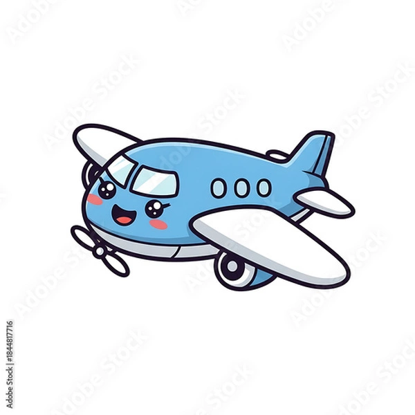 Fototapeta Cute Plane Cartoon.