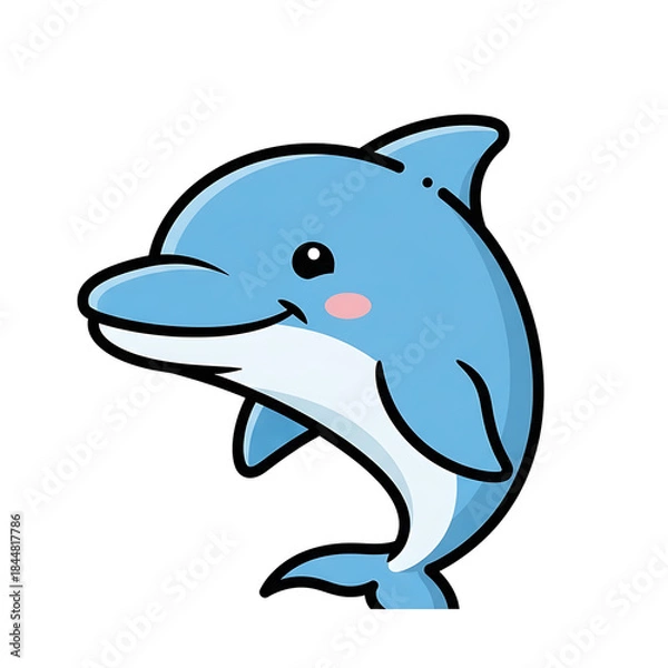 Fototapeta Cute Dolphin Cartoon.