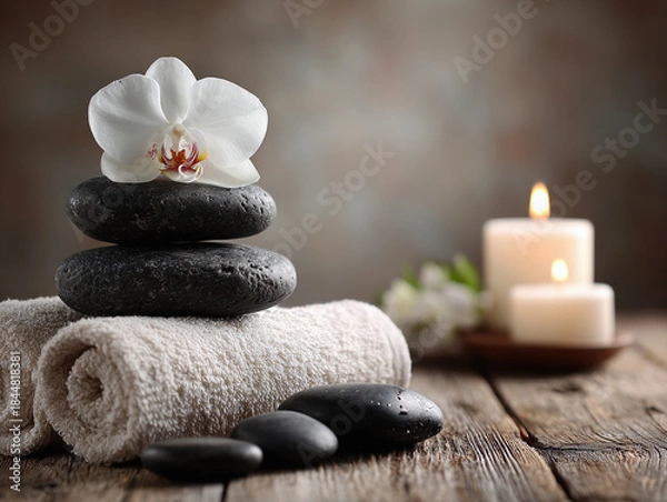 Obraz Professional Spa Massage Setting with Stones