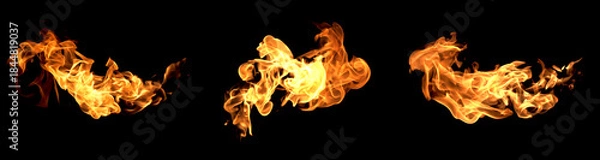 Obraz Fire flames on a black background